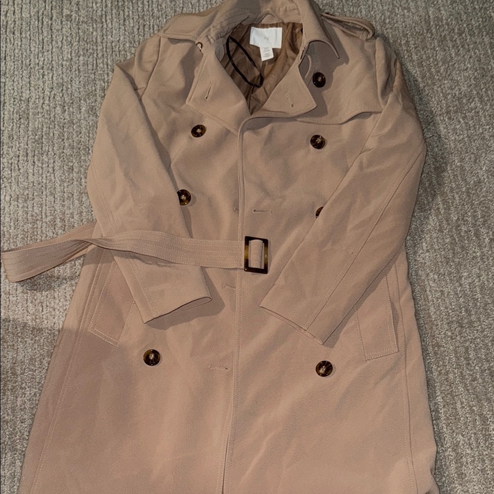 H&M Beige Double-Breasted Trench Coat
